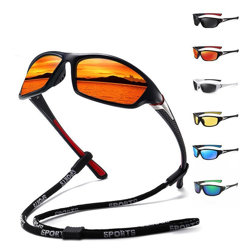 Unisex athletic polarized sunglasses, lightweight, non-slip, ideal for cycling & running.