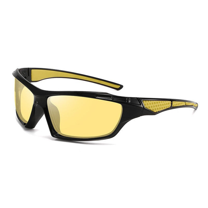 Unisex polarized fishing sunglasses, glare reduction, non-slip frame for water sports.