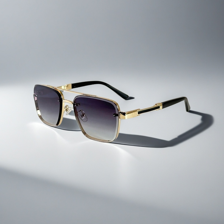 Fashionable squared aviator sunglasses, unisex eyewear with gradient lenses for summer.
