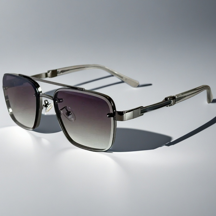 Trendy modern squared sunglasses, ideal summer accessory with UV protection.