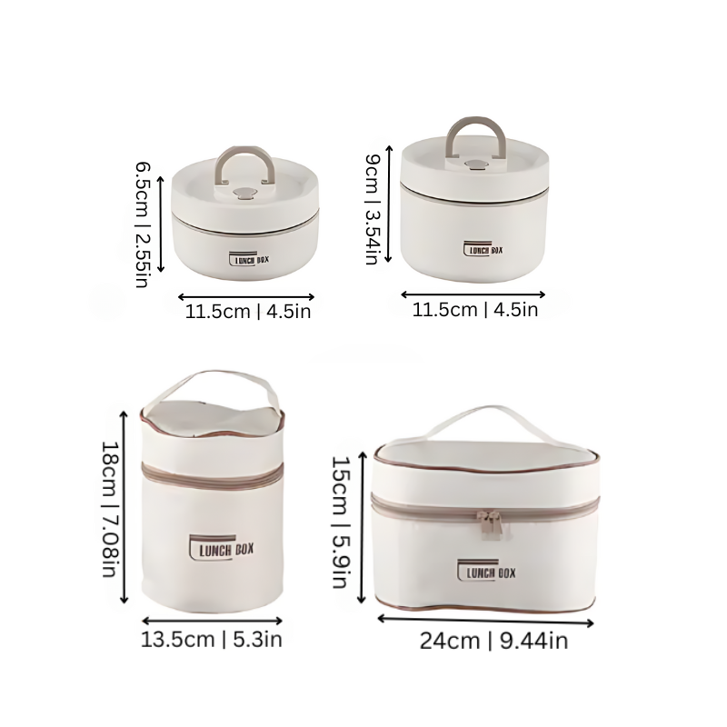 Insulated stainless steel bento lunch box. Leak-proof & portable food storage for fresh, healthy meals.