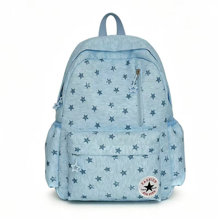 Versatile unisex backpack with a cool star pattern, suitable for men & women, enhancing any outfit.