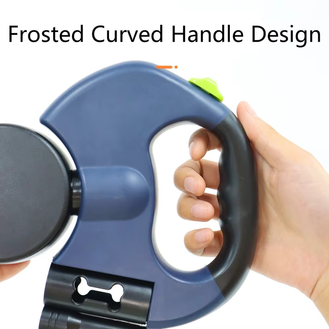 Versatile unisex dual dog leash, perfect for walking two dogs in daylight or dark, with safety LED feature.