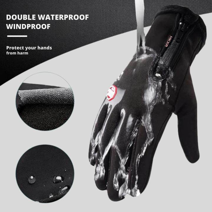Durable cycling gloves designed for cold weather, offering thermal protection.