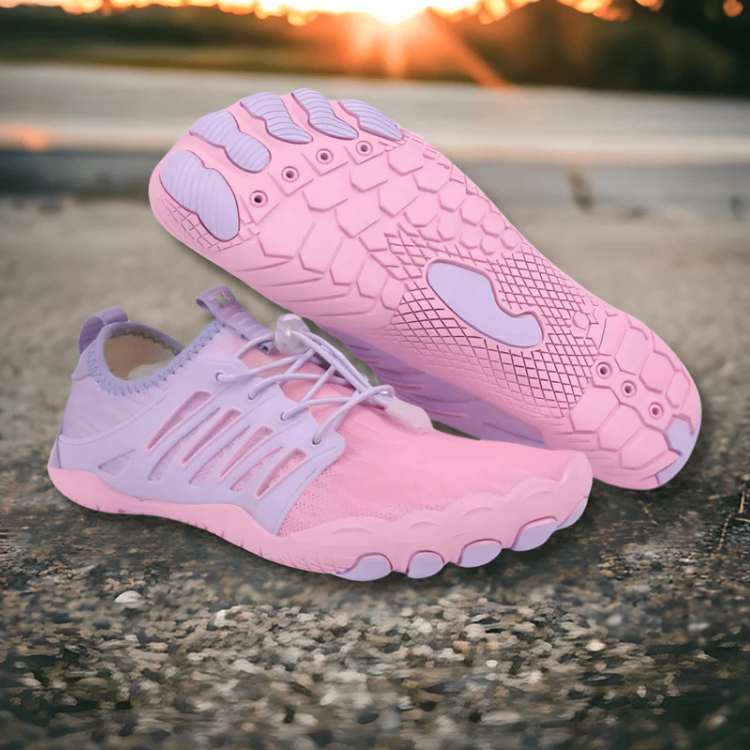 Experience natural movement with TrailFlex barefoot shoes, flexible non-slip soles for unisex trail training.