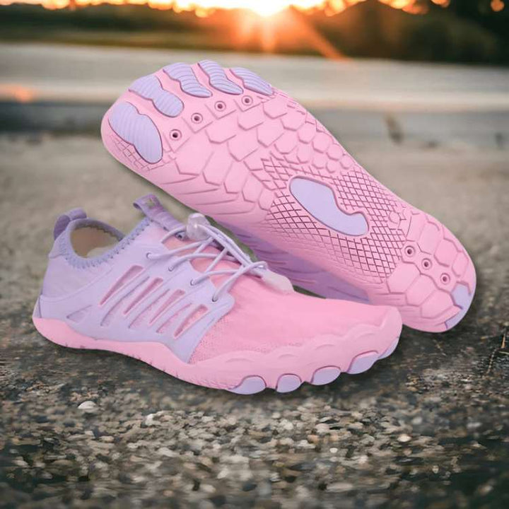 Experience natural movement with TrailFlex barefoot shoes, flexible non-slip soles for unisex trail training.