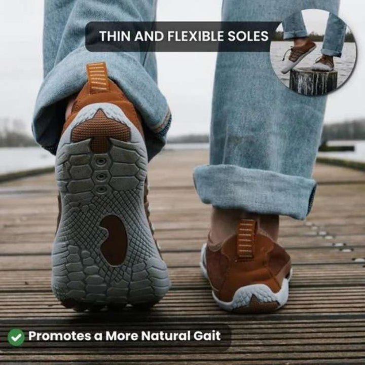 Stylish TrailFlex unisex athletic shoes, minimalist design for natural, healthy movement on trails and fitness.