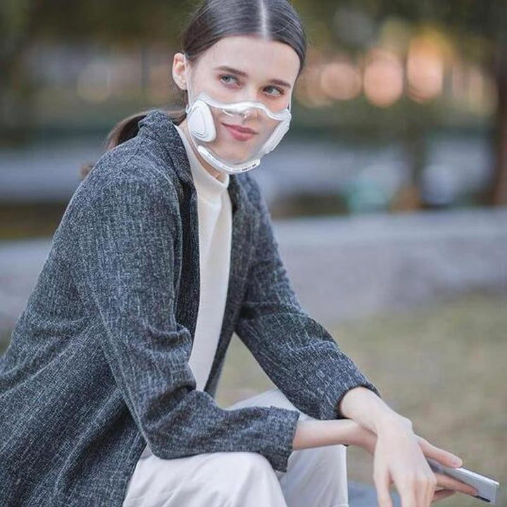 Unisex transparent face shield, offers clear visibility, anti-fog, and comfortable adjustable fit.