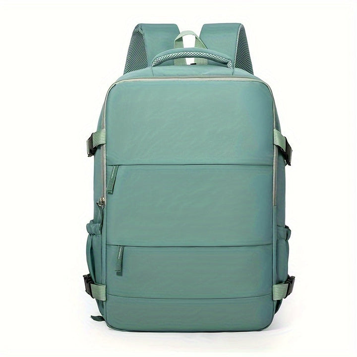 Unisex travel backpack with 180° opening & shoe compartment for organized packing. Perfect for weekend trips.