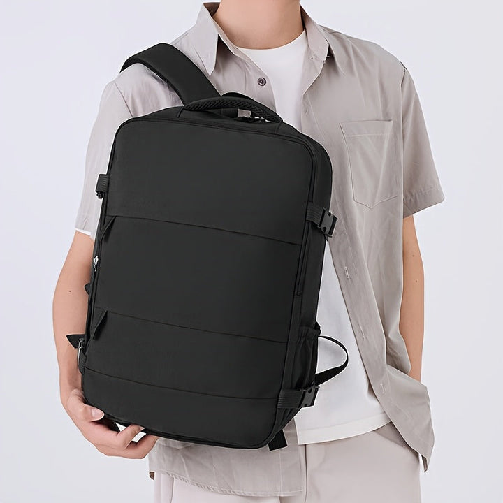 Durable unisex backpack with shoe compartment, suitable for school, work, and short travel adventures.