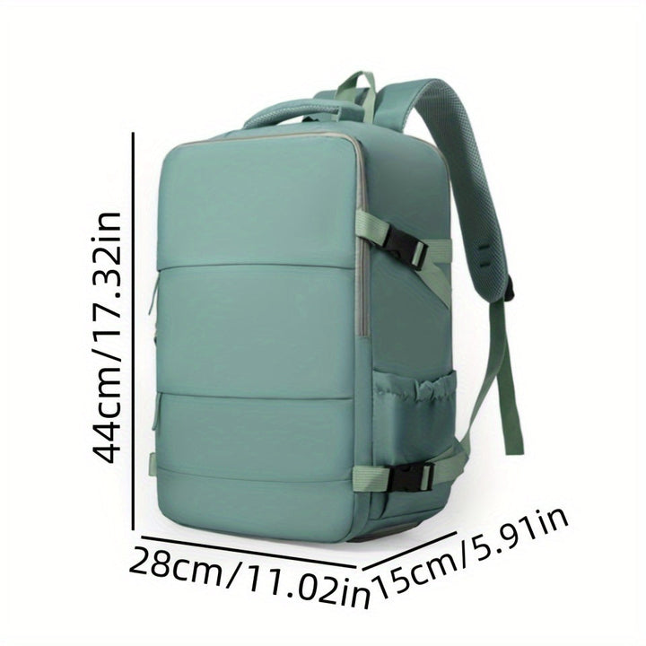 Durable unisex travel backpack, ideal for everyday use and commutes, with shoe storage and full opening.