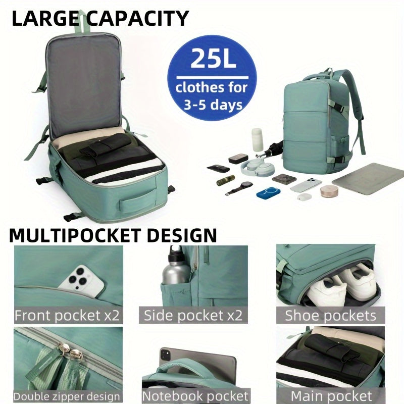 Commute backpack for school & work, durable and unisex, with shoe compartment & 180° opening convenience.