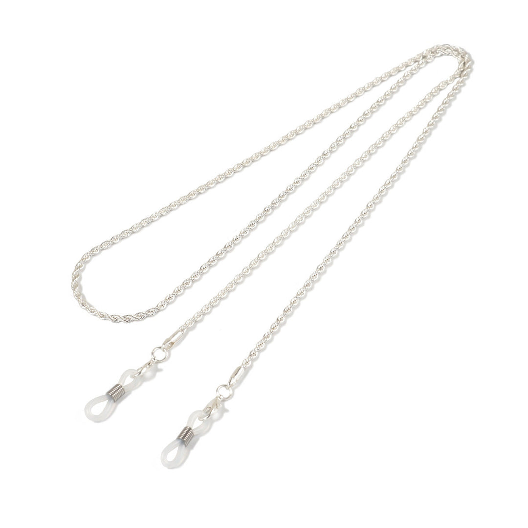 Stylish twisted cable glasses chain, a durable eyewear holder & sunglasses strap accessory, unisex design.