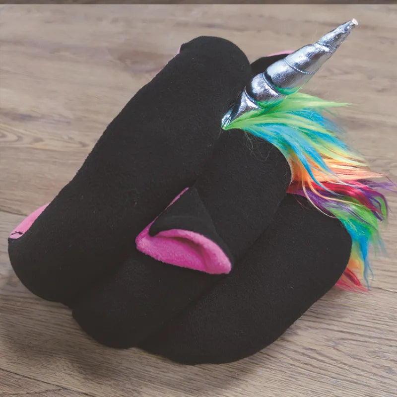 Cute unicorn pet bed for cats & small dogs. Soft plush material ensures a unique and comfy retreat.