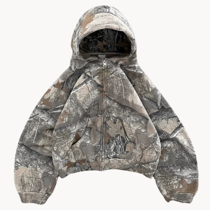 Relaxed fit unisex camo pullover hoodie. Soft & comfortable hooded sweatshirt for your everyday streetwear style.