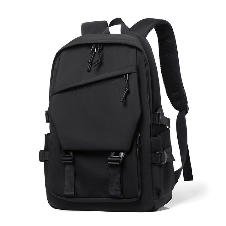 Unisex urban utility backpack, multi-compartment, durable for daily carry, travel & laptop. Black color.