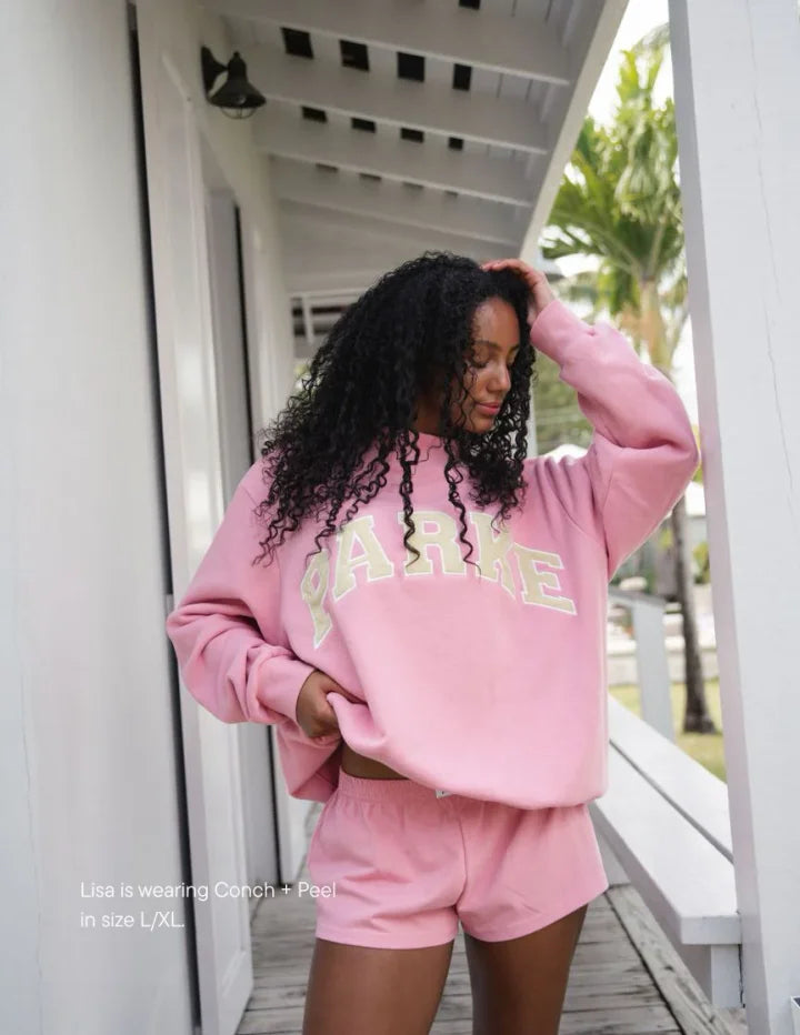 Relaxed fit unisex hoodie, varsity design with unique chenille letters.