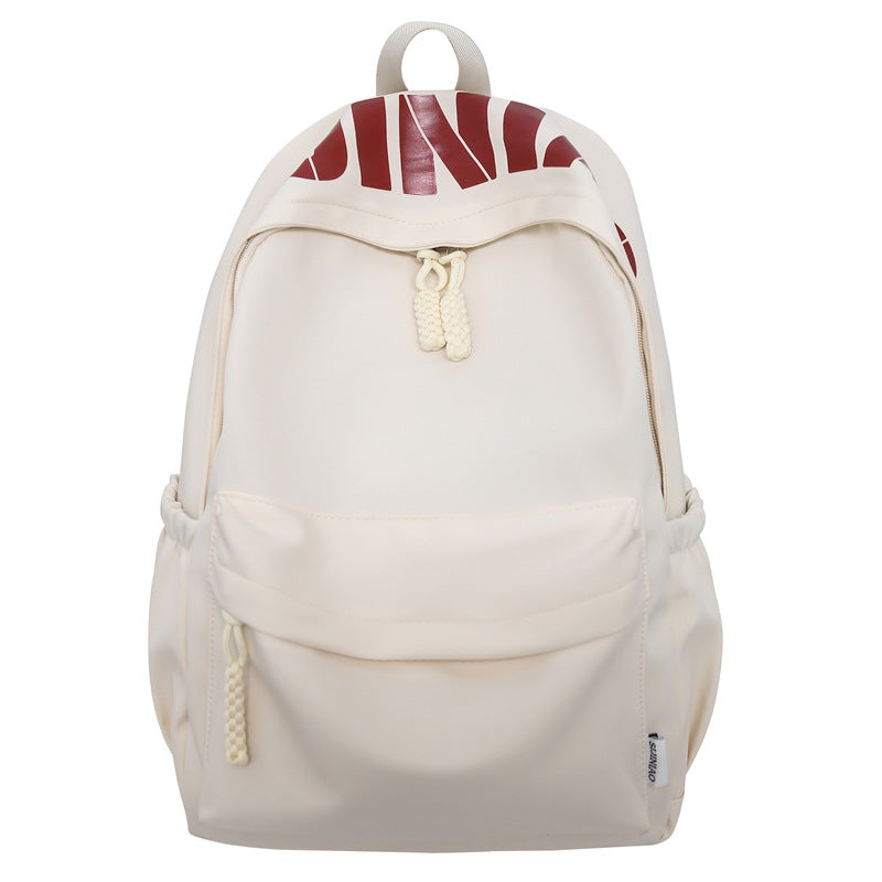 Multi-color unisex school & travel backpack display, highlighting durable, water-resistant fabric for everyday use.