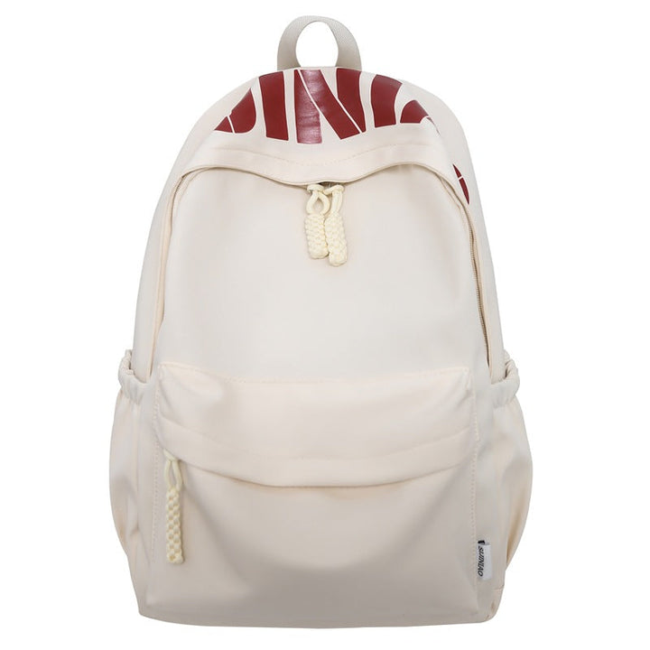Multi-color unisex school & travel backpack display, highlighting durable, water-resistant fabric for everyday use.
