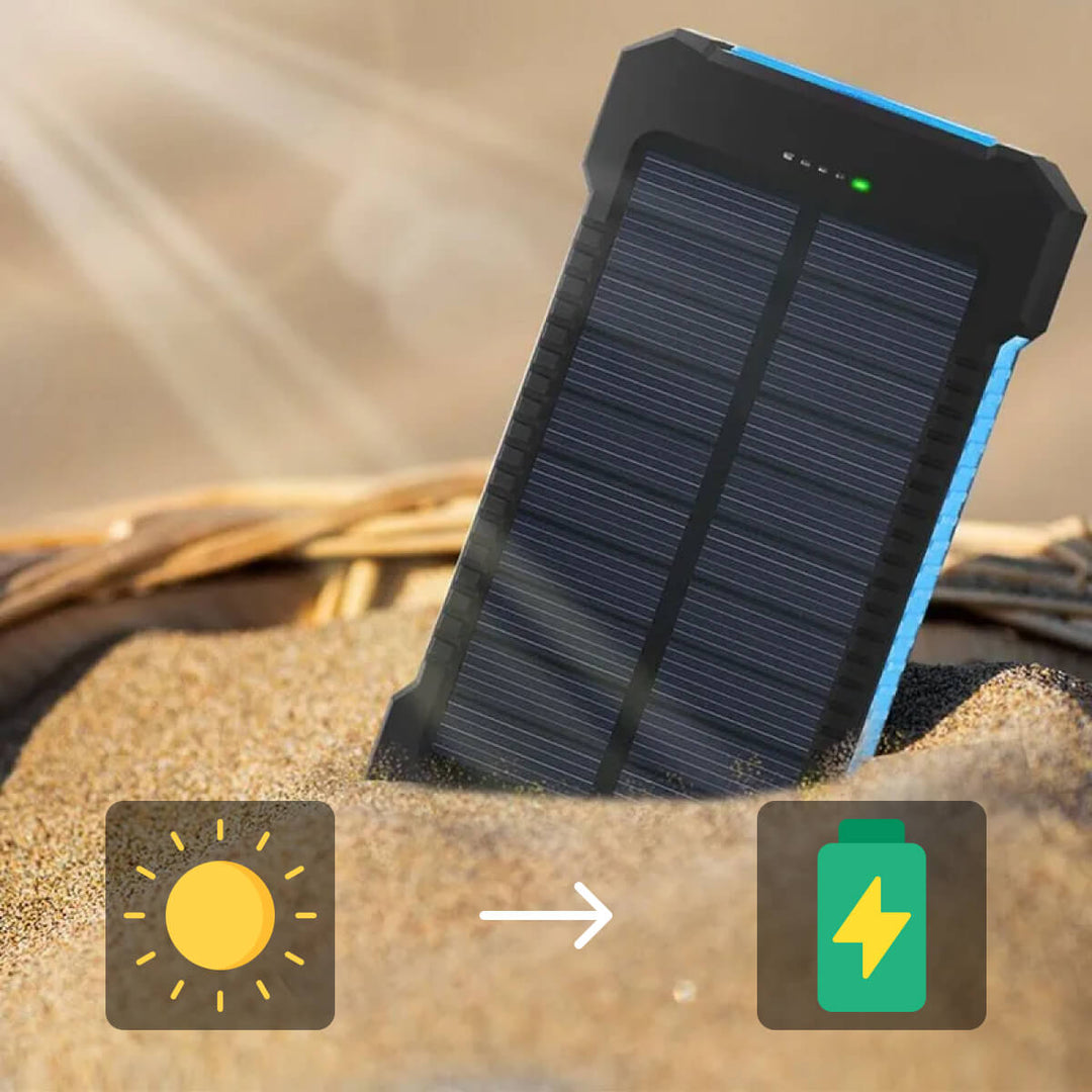 Versatile unisex waterproof solar power bank with dual USB, great for any adventure.