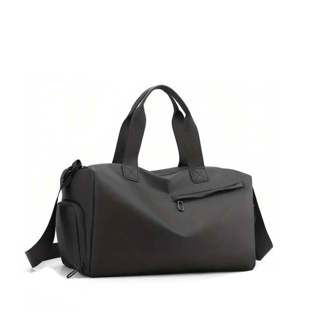 Stylish athletic duffle bag, waterproof material, ideal as a workout bag or weekend travel carry-on.