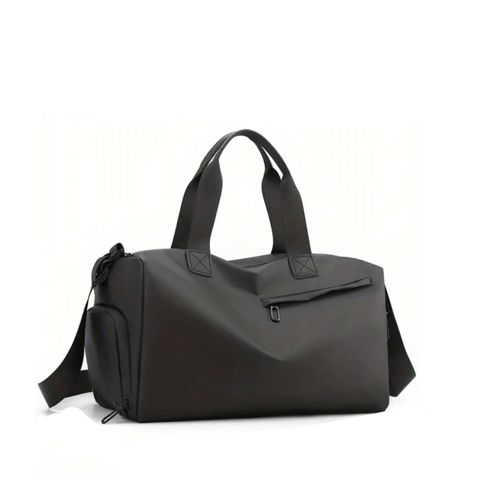 Stylish athletic duffle bag, waterproof material, ideal as a workout bag or weekend travel carry-on.