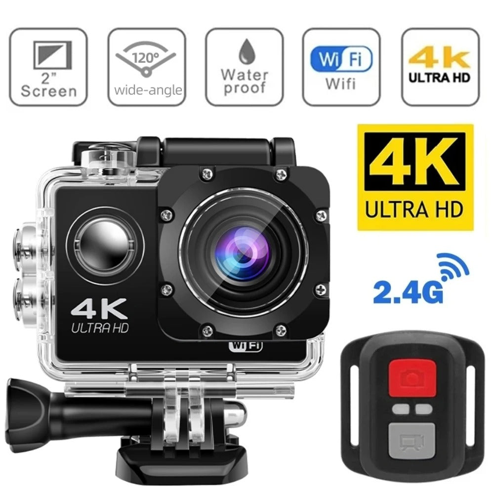 WiFi-enabled 4K outdoor camera, waterproof & compact, perfect for sharing your explorations.