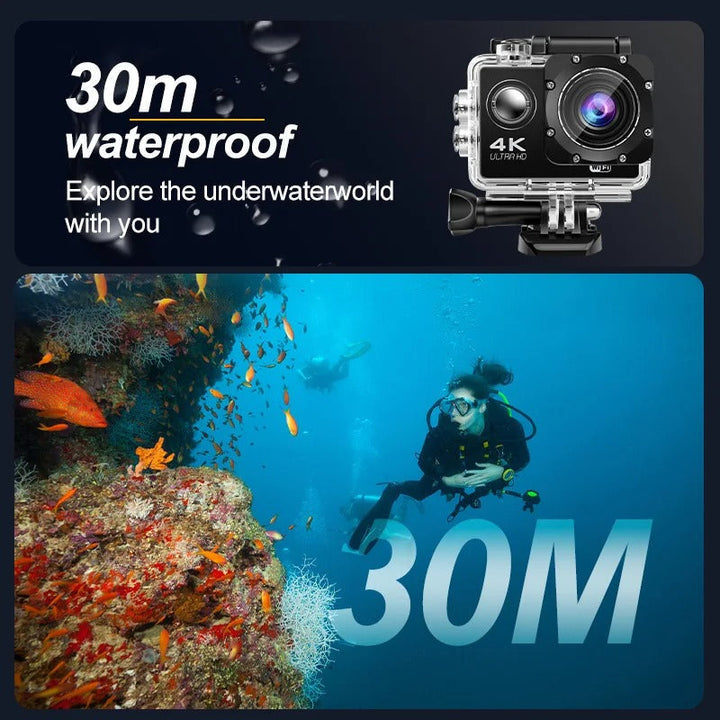 Universal 4K sport camera for hiking & biking, durable & wide-angle to capture every trail.