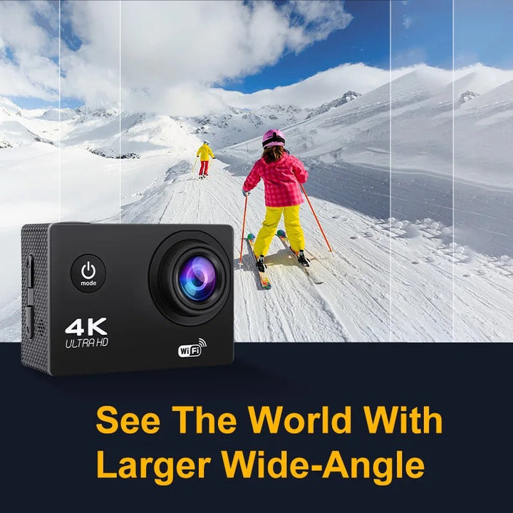 Lightweight 4K Ultra HD WiFi camera, waterproof & easy to mount for all your active pursuits.