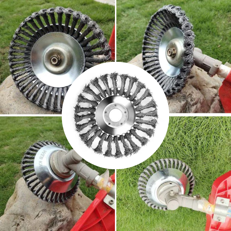 Universal replacement brush cutter head for various gas trimmers. Upgrade your outdoor equipment for effective garden maintenance.
