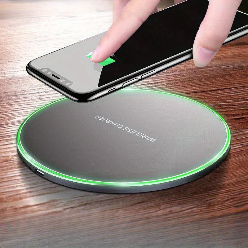 Universal fast wireless charger for iPhone & Android smartphones.