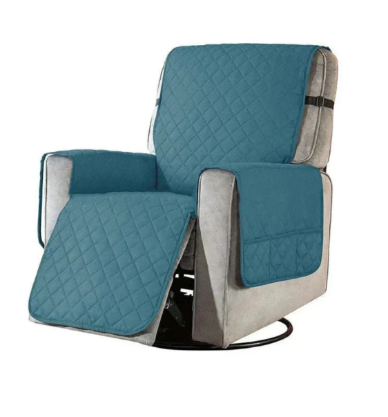 Quilted stretch furniture protector, universal fit recliner cover for durable home decor.
