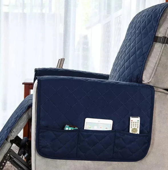 Stylish quilted recliner cover offering pet-friendly spill resistance. Enhances living room decor.