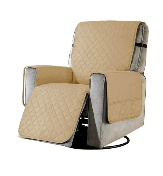 Universal fit quilted recliner cover providing essential spill & pet protection. Living room comfort.