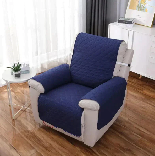 Enhance home decor with a universal fit quilted recliner cover. Protects against spills & pets.