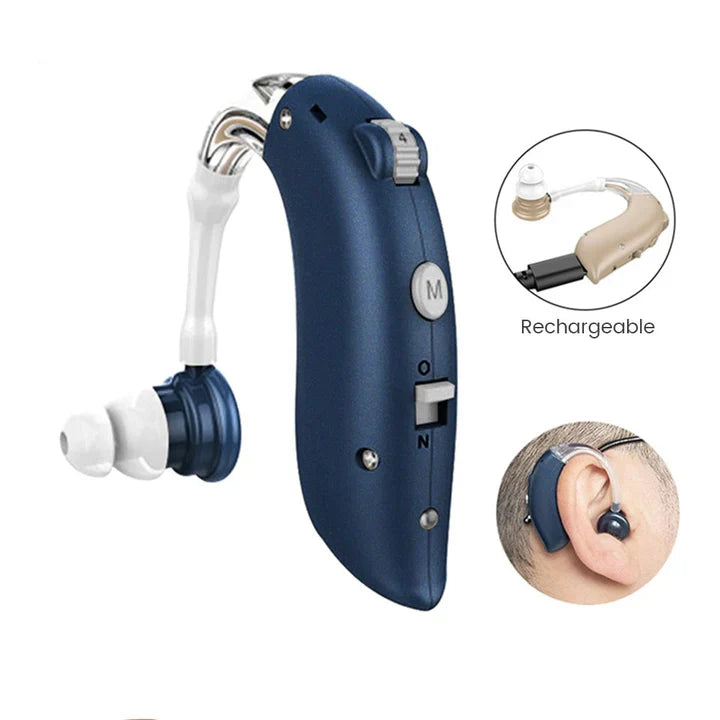 Portable personal sound device: rechargeable hearing aid for clear sound, suitable for daily ear care.