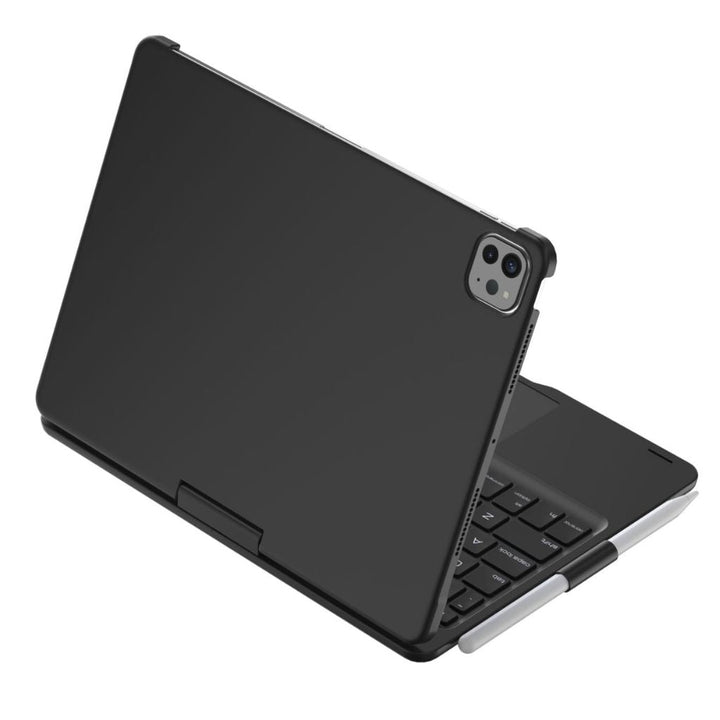 Portable tablet keyboard case with illuminated keys, precision trackpad, for all tablets.