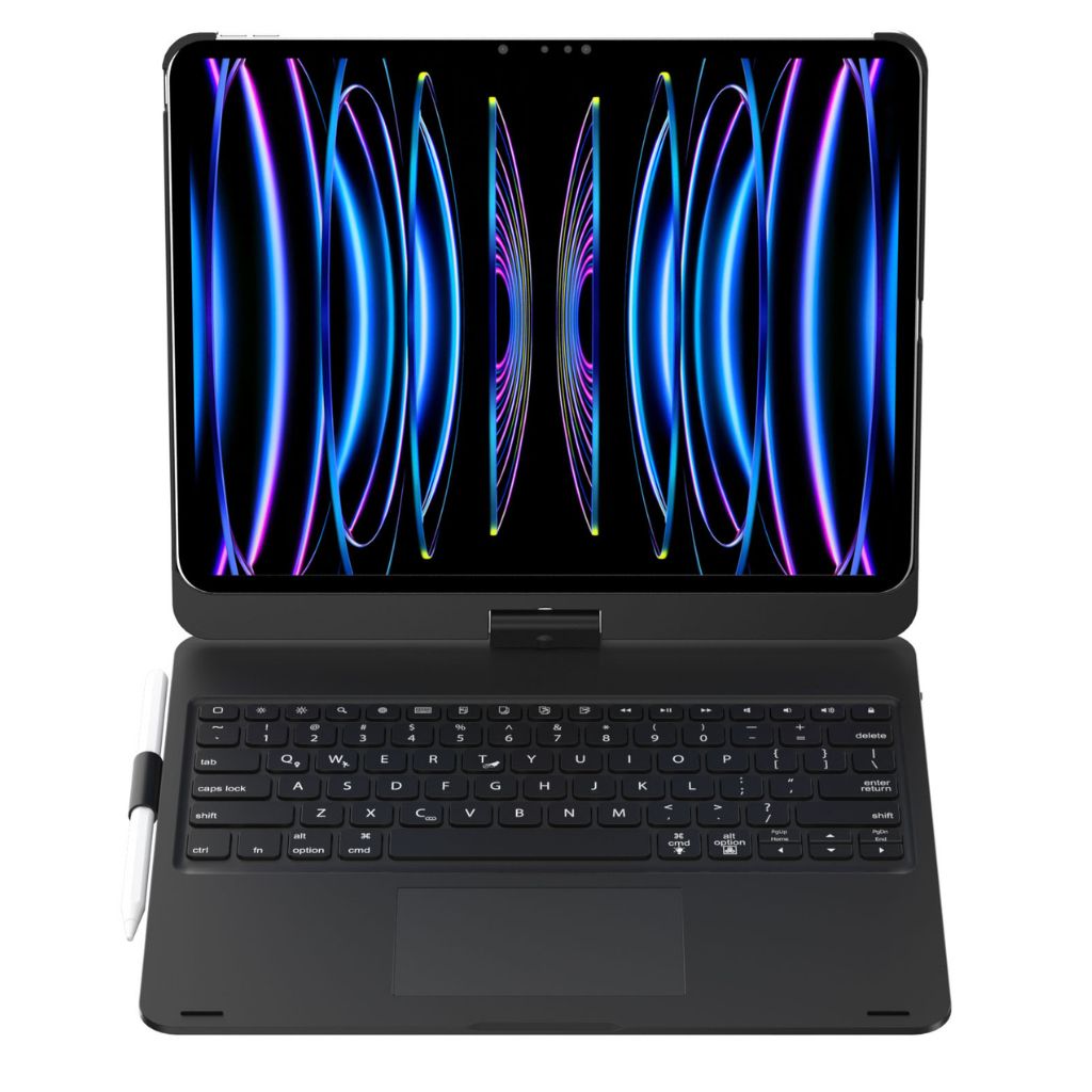Backlit keyboard & trackpad combo in a universal protective tablet case.