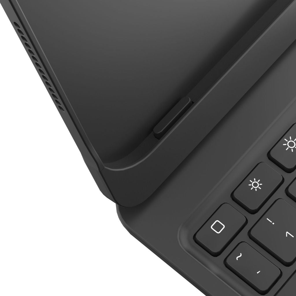 Premium universal tablet cover with backlit keyboard, trackpad, & USB-C charging.