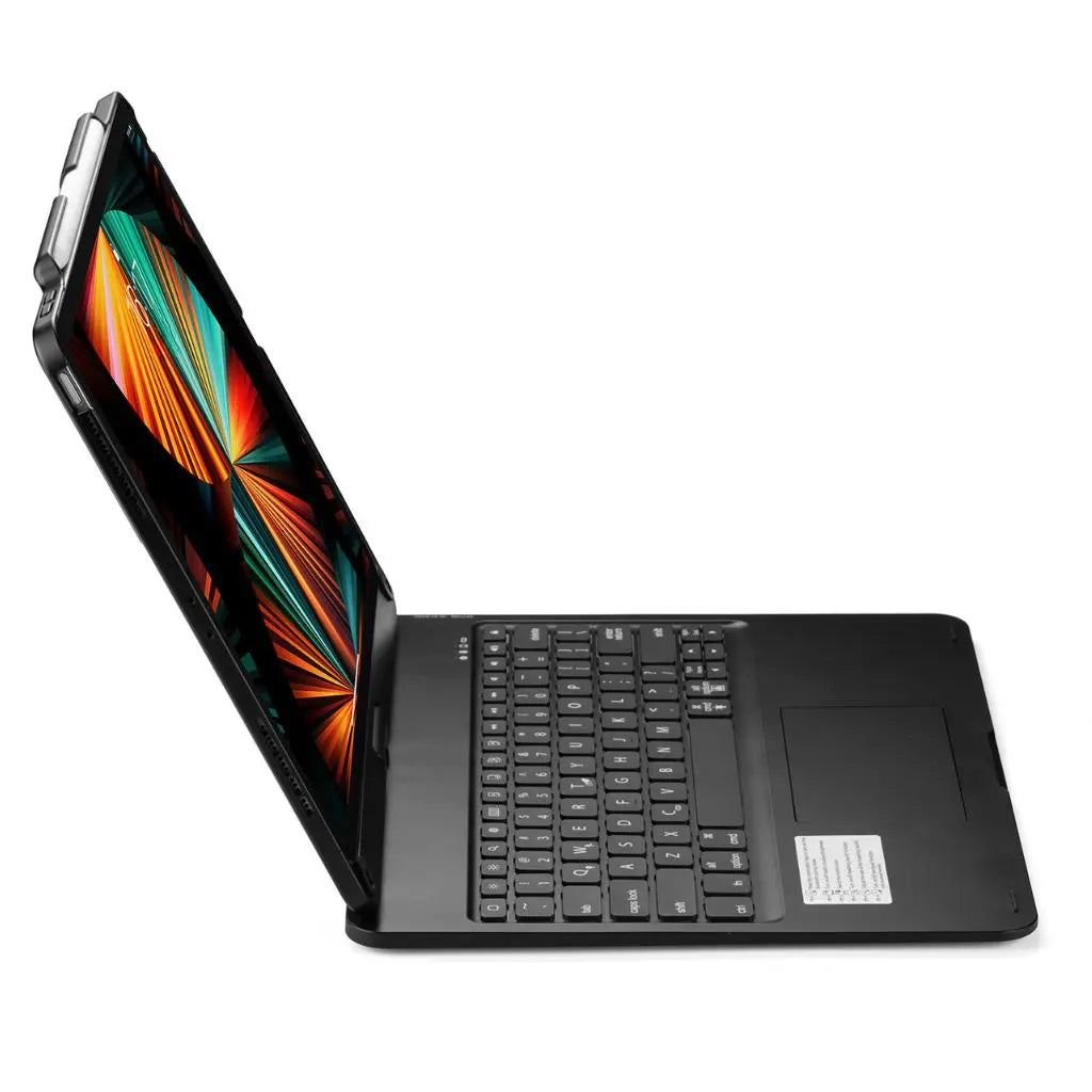 Universal slim tablet keyboard case, offering backlit keys, trackpad, & strong protection.