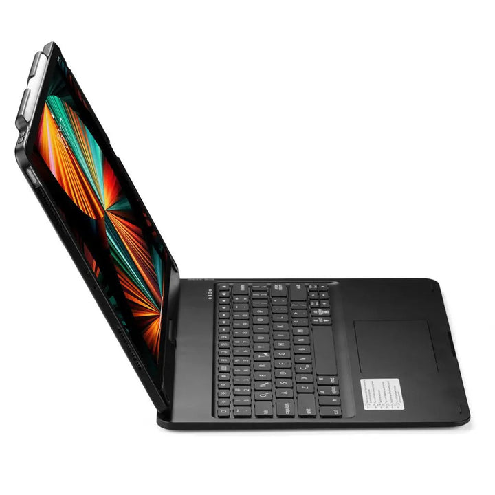 Universal slim tablet keyboard case, offering backlit keys, trackpad, & strong protection.