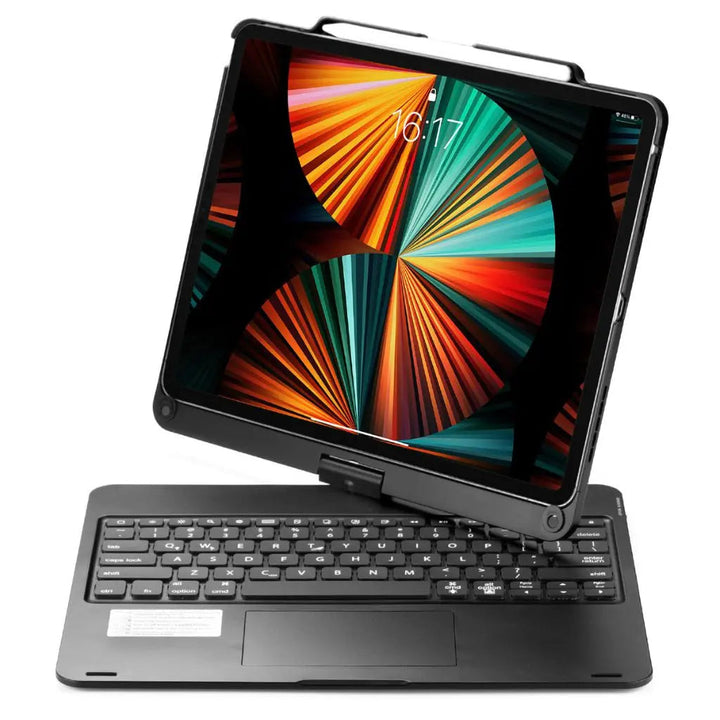 Tablet productivity suite: Backlit keyboard case with trackpad & universal compatibility.