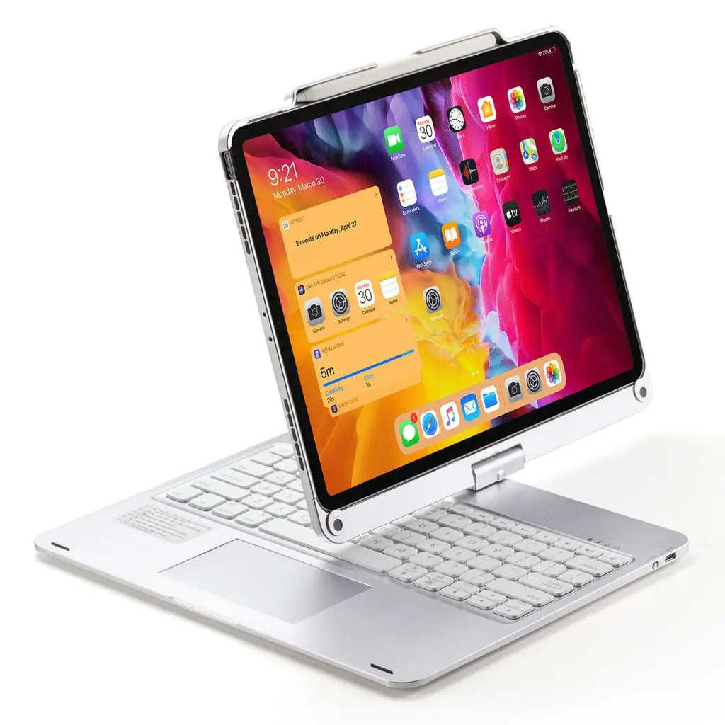 Efficient universal tablet keyboard cover, offering backlit keys & an integrated trackpad.