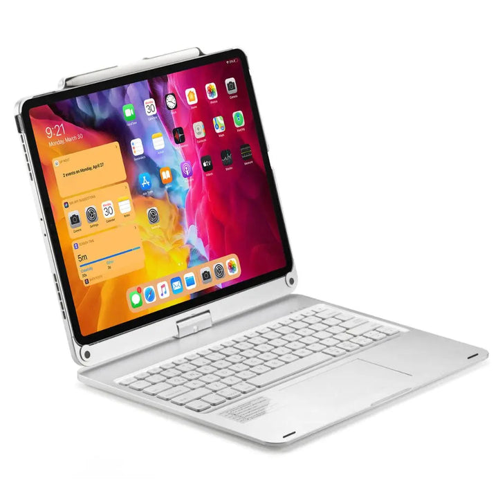 Universal tablet accessory: Backlit keyboard case with a responsive trackpad.