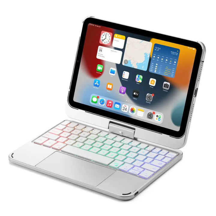 Universal tablet keyboard case, a tech gadget with backlit keys & an integrated trackpad.