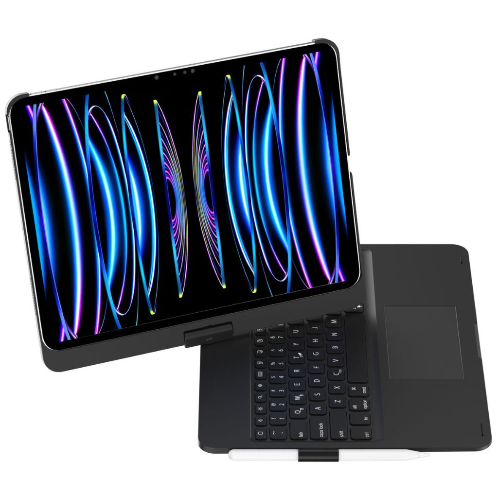 Backlit keyboard & trackpad universal tablet case for improved functionality.