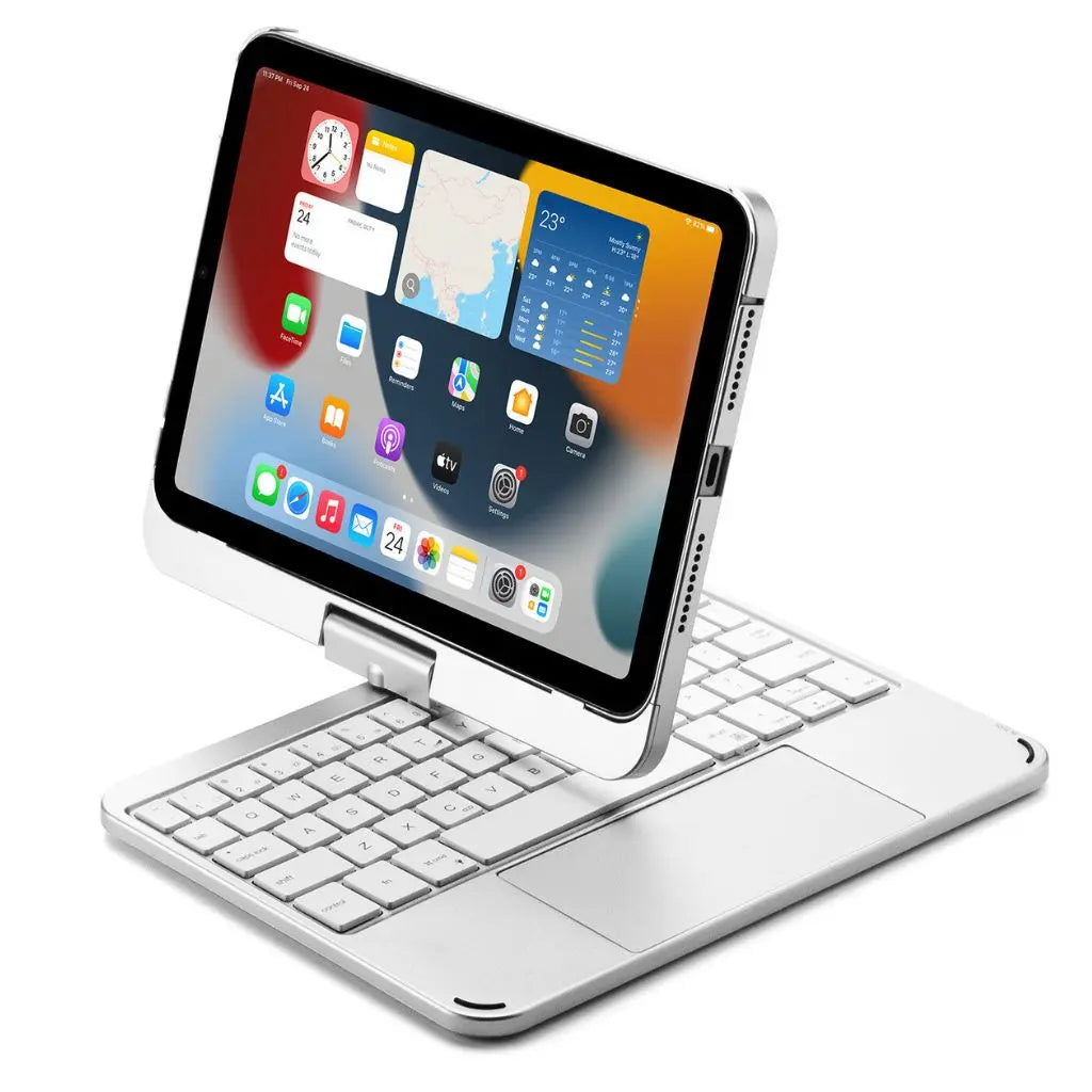 Sleek universal keyboard case for tablets, with backlit keys & a functional trackpad.