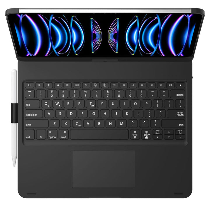 Universal tablet keyboard case, perfect for productivity with backlit keys & trackpad.