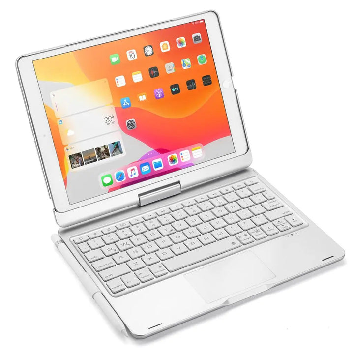 Universal tablet cover with backlit keyboard & trackpad, offering great protection.
