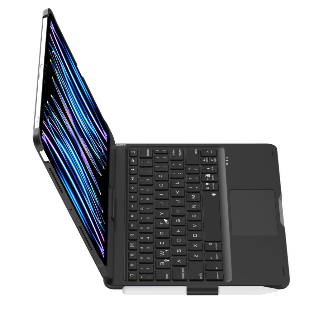 Enhance productivity with this universal tablet keyboard case, backlit keys & trackpad.